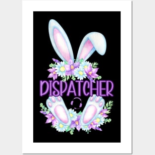 Easter Bunny Dispatcher 911 First Responder Thin Gold Line Posters and Art